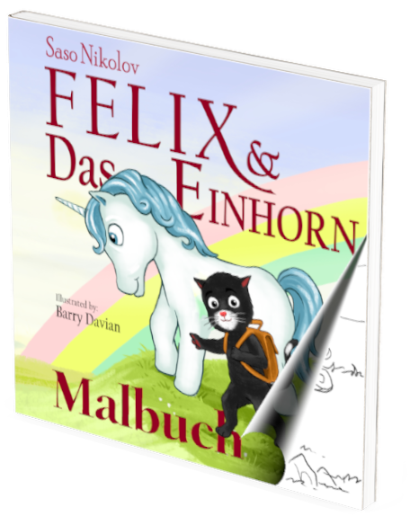 Felix und das Einhorn Malbuch Cover